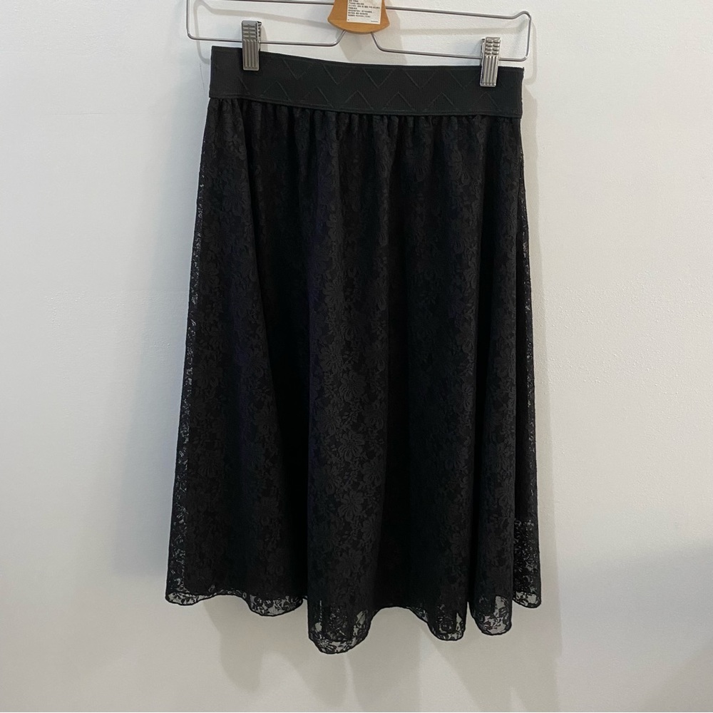 LULAROE LOLA Black Lace Skirt XS